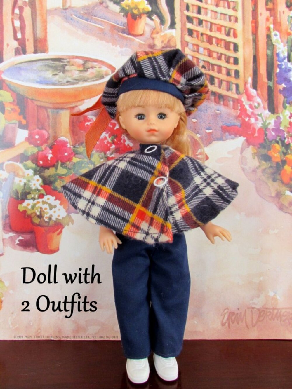 GINNY DOLL 1970s VOGUE w SAILOR & SCOTTISH TARTAN OUTFITS; CLOTHES, SHOES, EUC